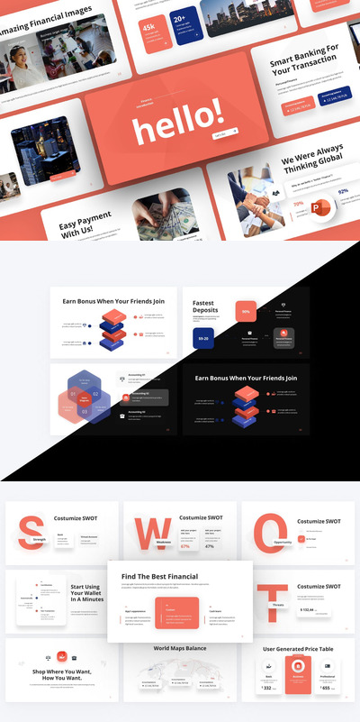 粉色创意财务 PPT模版 (PPTX)