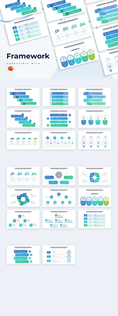 业务框架介绍PPT模版 (PPTX)