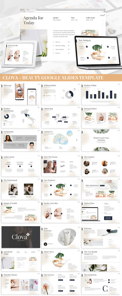 美容主题谷歌PPT模版 (PPTX)