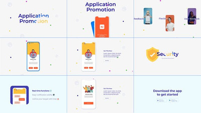 白色简约App介绍动画视频AE模板 (aep)