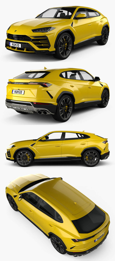 2020款兰博基尼Lamborghini Urus SUV汽车3D模型（OBJ,FBX,MAX,C4D,LWO）