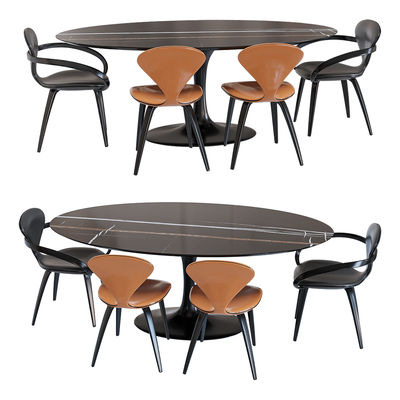 Actual design Apriori系列椭圆形大理石台面餐桌椅3D模型（OBJ,FBX,MAX）