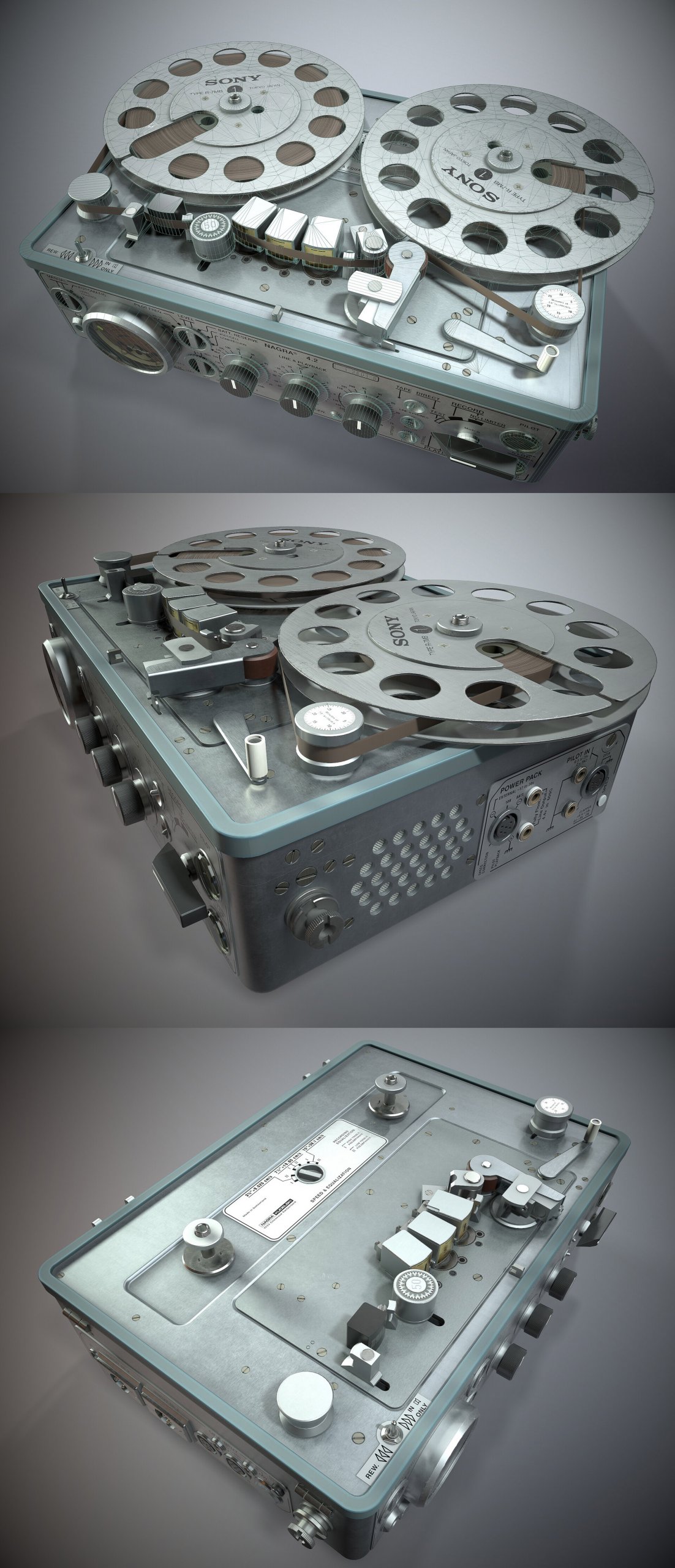 NAGRA KUDELSKI 4.2开盘录音机3D模型（OBJ,FBX,MAX）