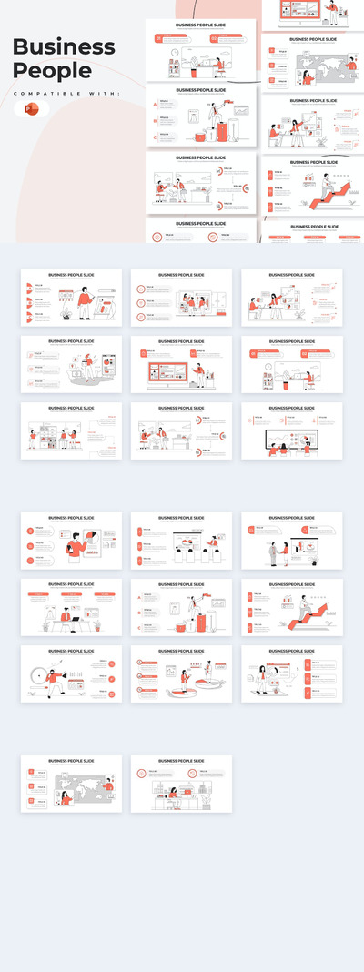业务人员信息图表PPT模版 (PPTX)