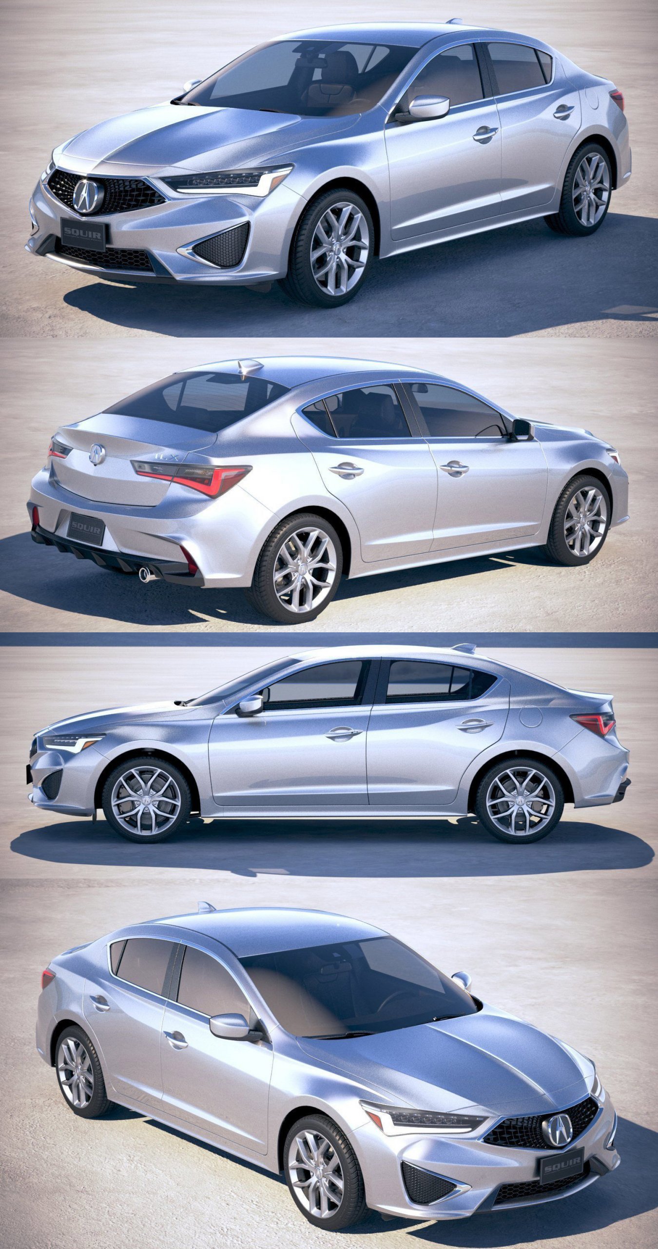 2019款讴歌Acura ILX汽车3D模型（OBJ,FBX,MAX,C4D,LWO）