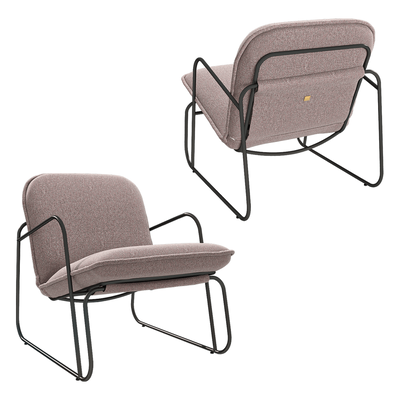 ANNI HAUS Tuttu金属框架厚布艺软垫扶手椅3D模型（OBJ,FBX,MAX）