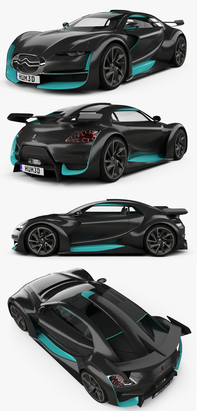 2011款雪铁龙DS Survolt 概念跑车3D模型（OBJ,FBX,MAX,C4D,LWO）