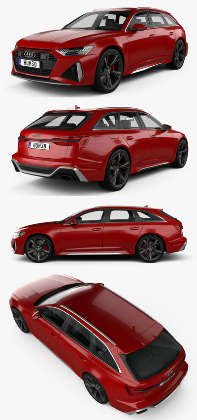 奥迪Audi RS6 avant汽车3D模型（OBJ,FBX,MAX,C4D,LWO）