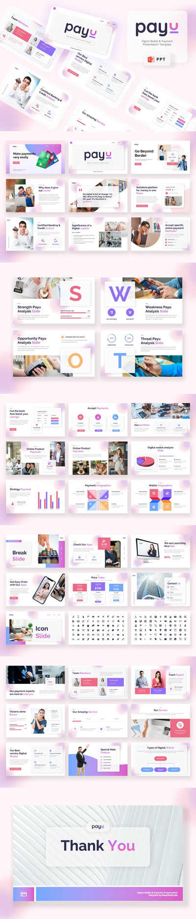 数字钱包和支付介绍PPT模版 (PPTX)