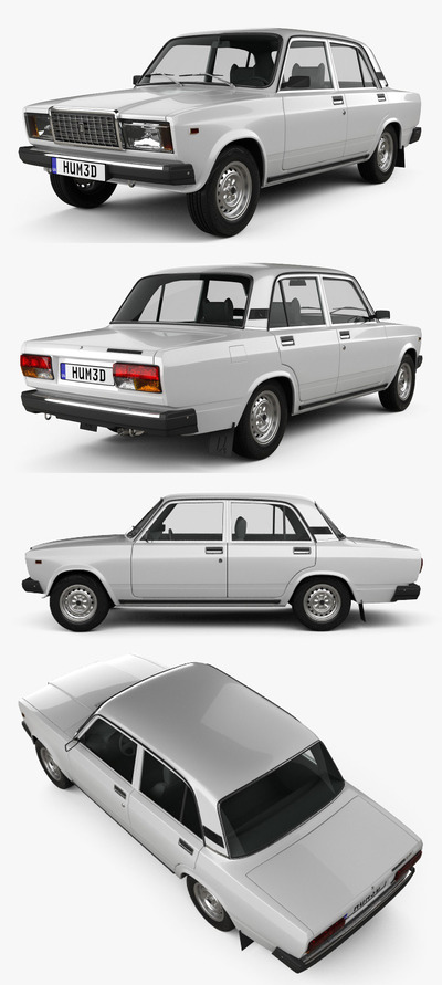 2006款VAZ Lada 2107 sedan汽车3D模型（OBJ,FBX,MAX,C4D,LWO）
