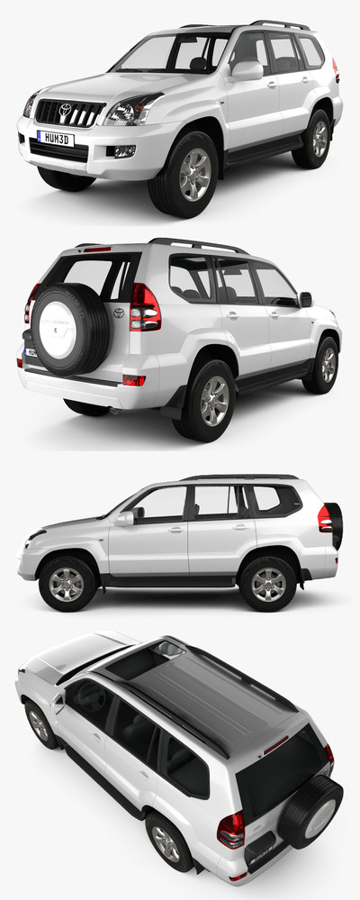 2009款Toyota丰田Land Cruiser Prado 120 5-door越野车3D模型（OBJ,FBX,MAX,C4D,LWO）