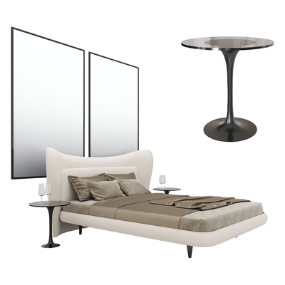 Actual design Apriori双人床和咖啡桌茶几3D模型（OBJ,FBX,MAX）