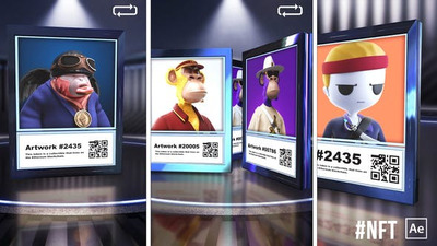 3D场景NFT艺术品陈列展示视频AE模板 (aep)