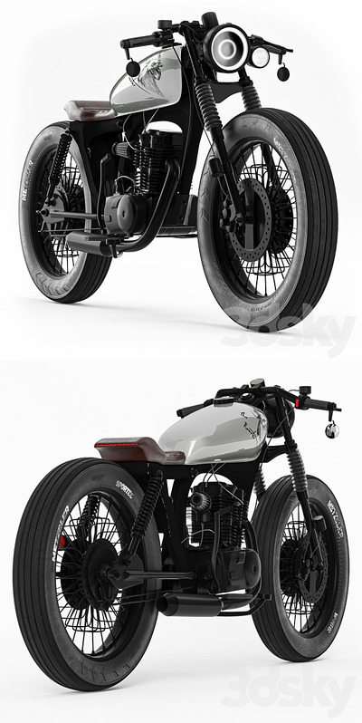 本田Honda Cafe racer摩托车3D模型（OBJ,MAX）