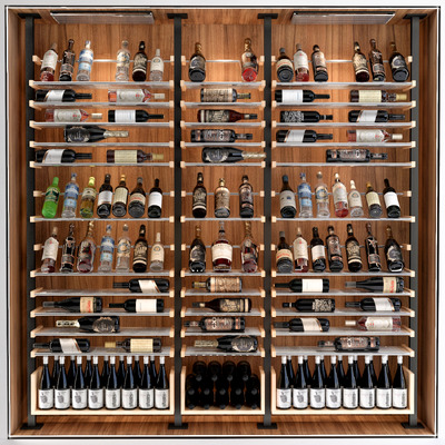 摆满酒的JC酒柜3D模型（FBX,MAX）