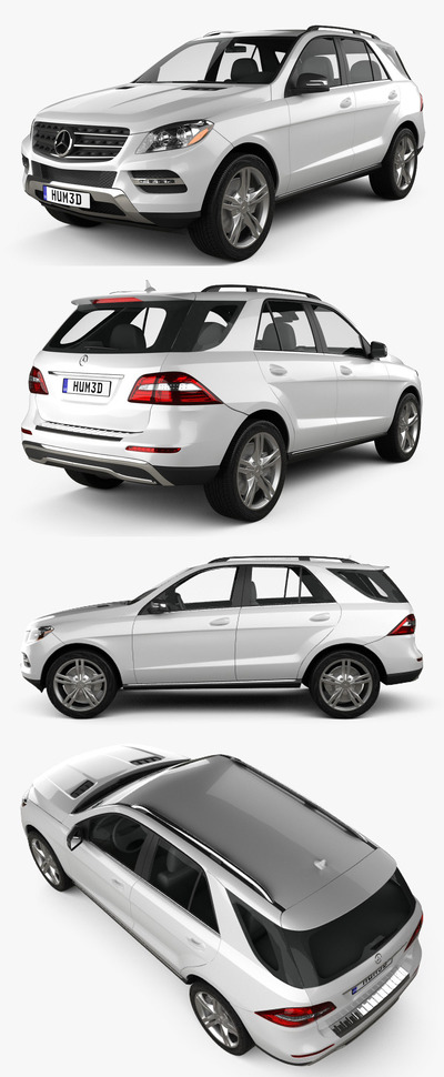 Mercedes Benz奔驰M级2014款SUV汽车3D模型（OBJ,FBX,MAX,C4D,LWO）