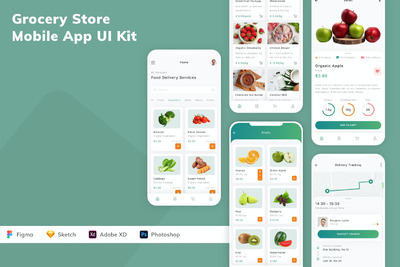 杂货店 App UI Kit (SKETCH,FIG,XD,PSD)