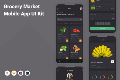 杂货市场 App UI Kit (FIG,PSD,SKETCH,XD)