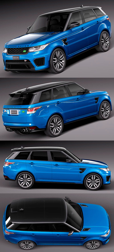 2015款路虎Range Rover Sport SVR越野车3D模型（OBJ,FBX,MAX,C4D,LWO）