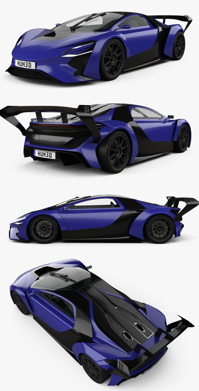 Techrules AT96 TREV 2016跑车3D模型（OBJ,FBX,MAX,C4D,LWO）