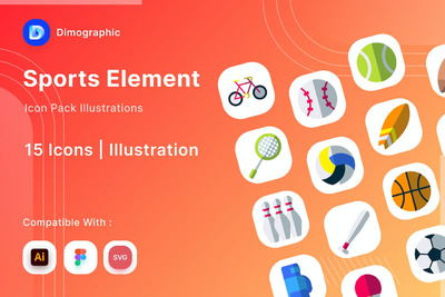 运动元素矢量图标 (AI,EPS,FIG,PNG,SVG)