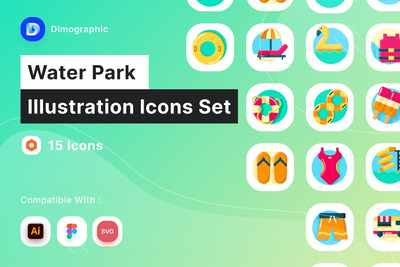 水上公园矢量图标 (AI,EPS,FIG,PNG,SVG)