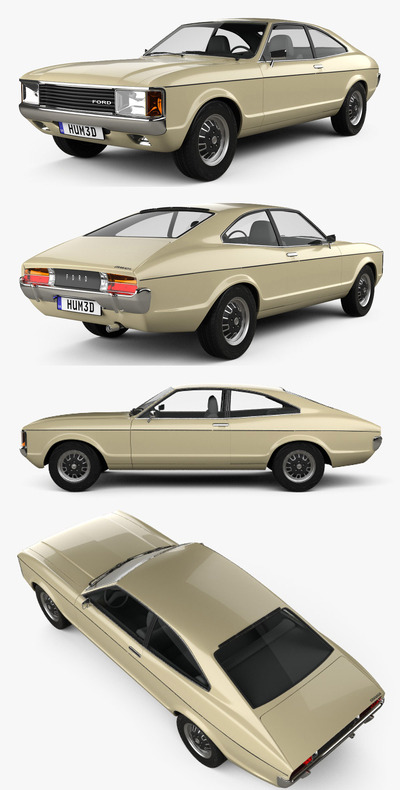 1972款福特Ford Granada coupe EU汽车3D模型（OBJ,FBX,MAX）