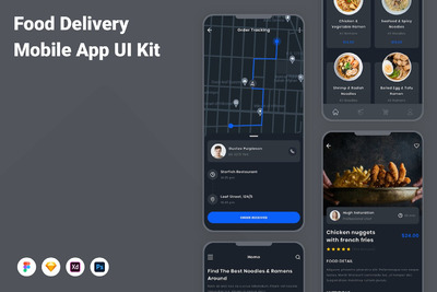 食品配送 APP UI KIT (FIG,PSD,SKETCH,XD)