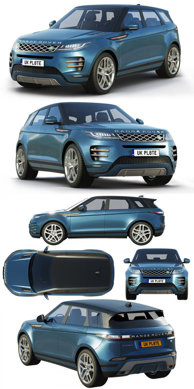 2019款路虎Range Rover Evoque R-dynamic越野车3D模型（OBJ,FBX,MAX,C4D,LWO）