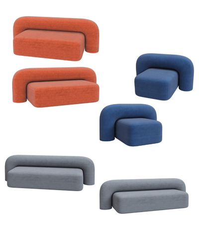 Artu Moss系列布艺沙发3D模型（OBJ,FBX,MAX）