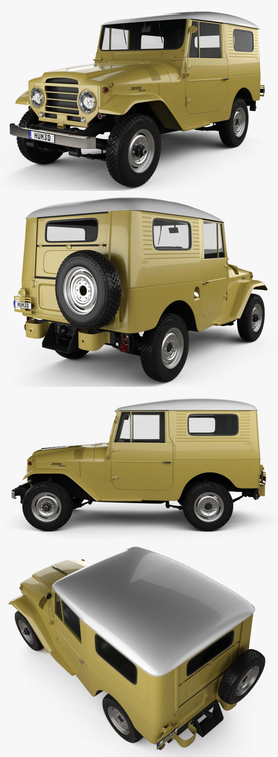 1955款丰田Toyota Land Cruiser (J20)硬汉越野车3D模型（OBJ,FBX,MAX）