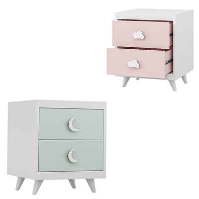 Hasan Guner月亮和白云把手抽屉柜 儿童床头柜3D模型（OBJ,FBX,MAX）