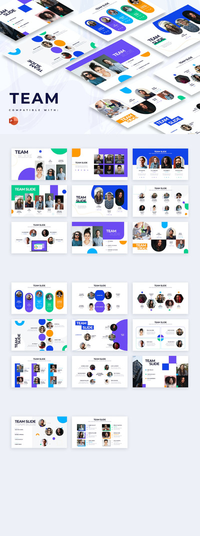 现代团队信息表PPT模版 (PPTX)