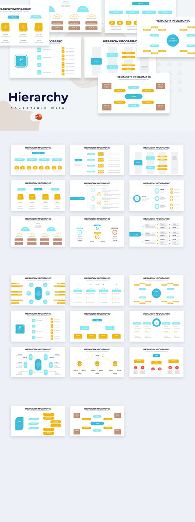 业务层次结构图表PPT模版 (PPTX)