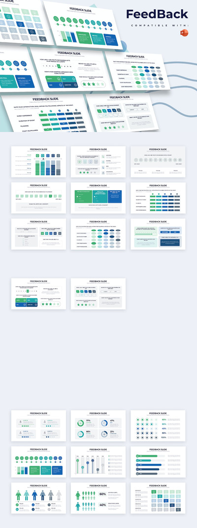 商业数据反馈数据可视化图表PPT模版 (PPTX)