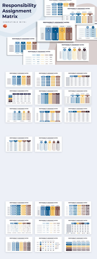 矩阵信息展示图表PPT模版 (PPTX)