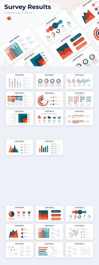 消费者调查数据展示图表PPT模版 (PPTX)