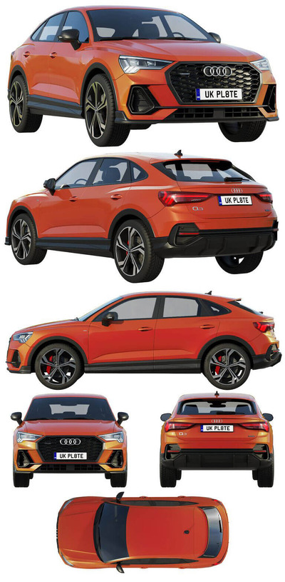 2020奥迪Audi Q3 Sportback汽车3D模型（OBJ,FBX,MAX）