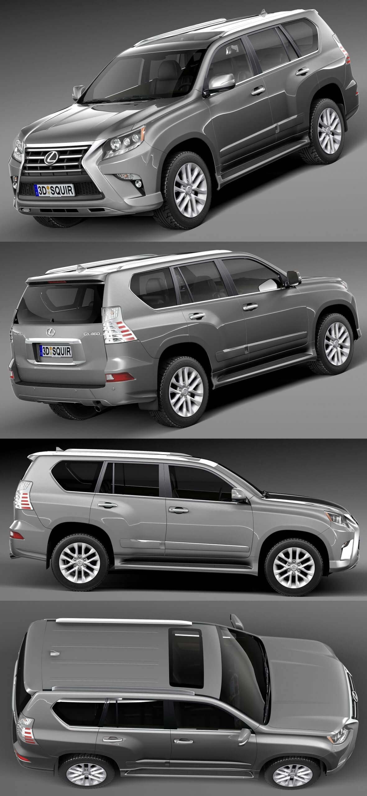 2014款雷克萨斯Lexus GX460 SUV汽车3D模型（OBJ,FBX,MAX,C4D,LWO）
