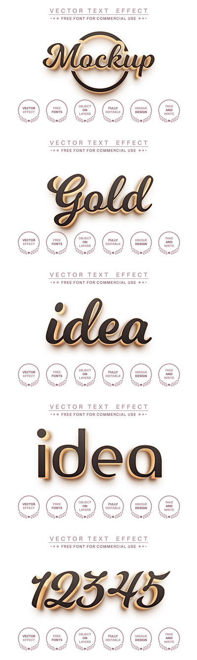 暗金色3D字体PS图层样式 (AI,EPS)