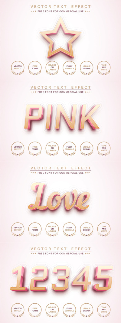 粉色logo字体PS图层样式 (AI,EPS)