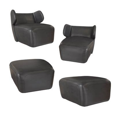 Ceccotti Collezioni DC系列单人皮革沙发 沙发凳3D模型（OBJ,FBX,MAX）