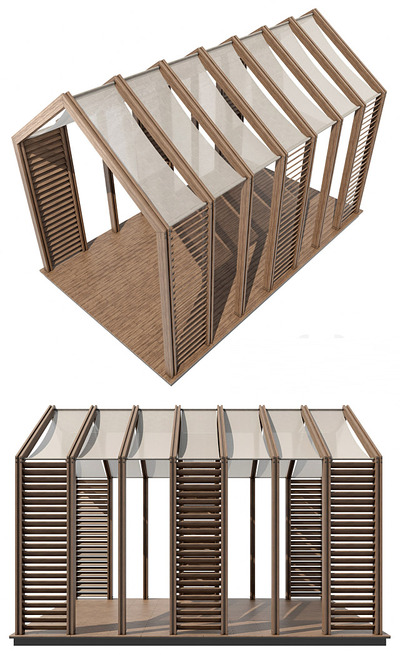 木质凉亭 凉棚3D模型（MAX）