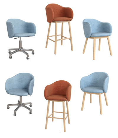 Artu Lover系列扶手椅 高脚椅 办公转椅3D模型（OBJ,FBX,MAX）