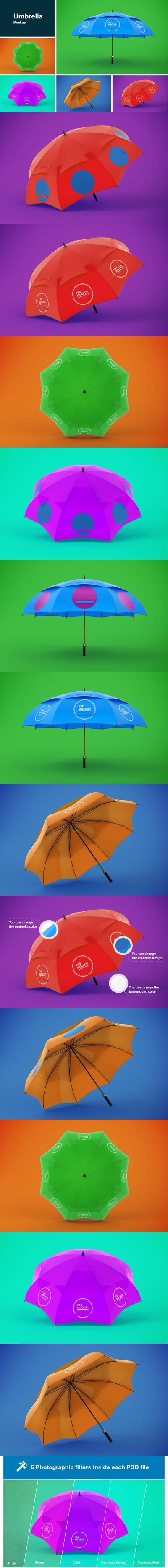 雨伞品牌设计展示样机 (PSD)