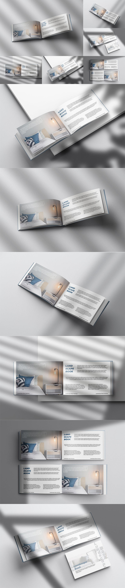 横版尺寸书籍内页展示样机 (PSD,PDF)