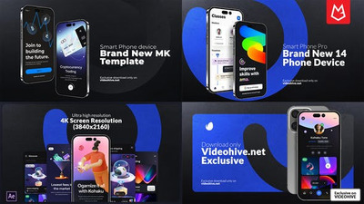 iPhone 14 Pro样机应用演示视频AE模板 (aep)