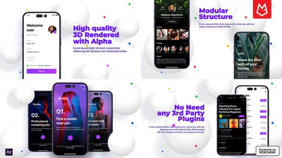 iPhone 14 Pro手机App演示视频AE模板 (aep)