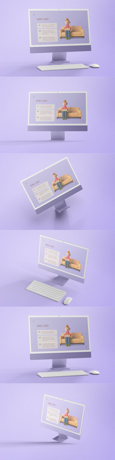 iMac M1苹果电脑显示器样机 (PSD)