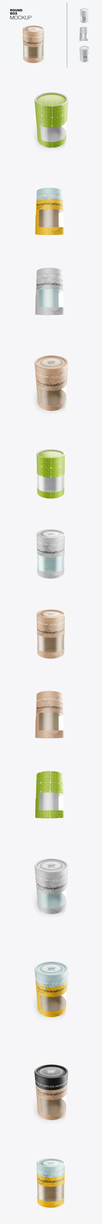 塑料透明窗纸管包装设计样机 (PSD)